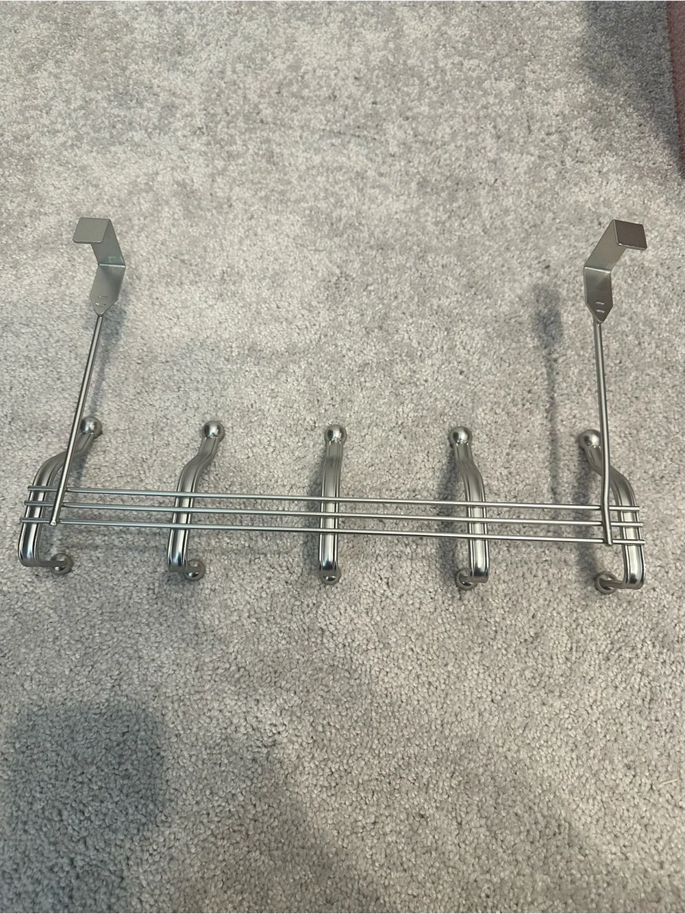 Over-the-Door 5-Hook Wall Rack in Brushed Silver from AtHome